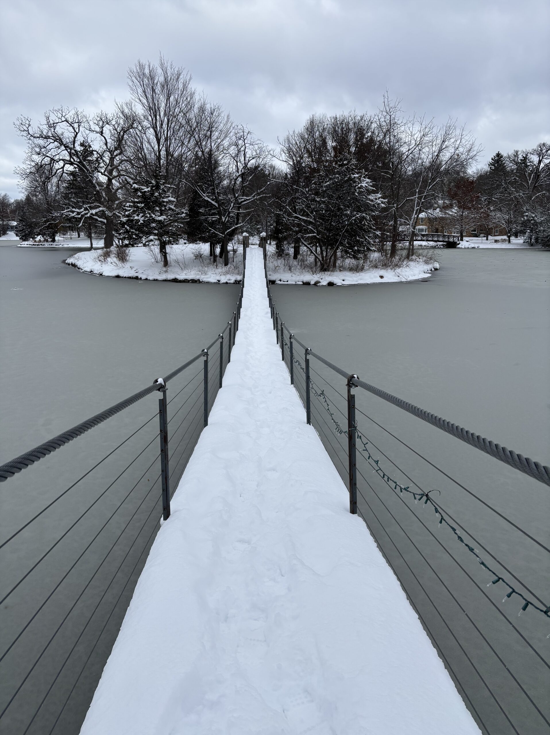 A snowy bridge